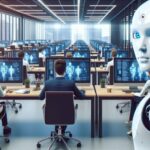 AI overlooking a newsroom